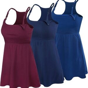 3 Pack Maternity Nursing Tank Tops with Bralette Cotton Breastfeeding Camisole